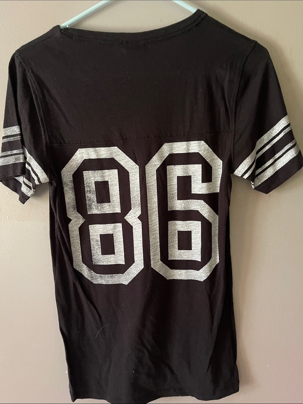 PINK Victoria's Secret Black Short Sleeve 'LOVE PINK' Tee with Silver Lettering - Picture 2 of 2